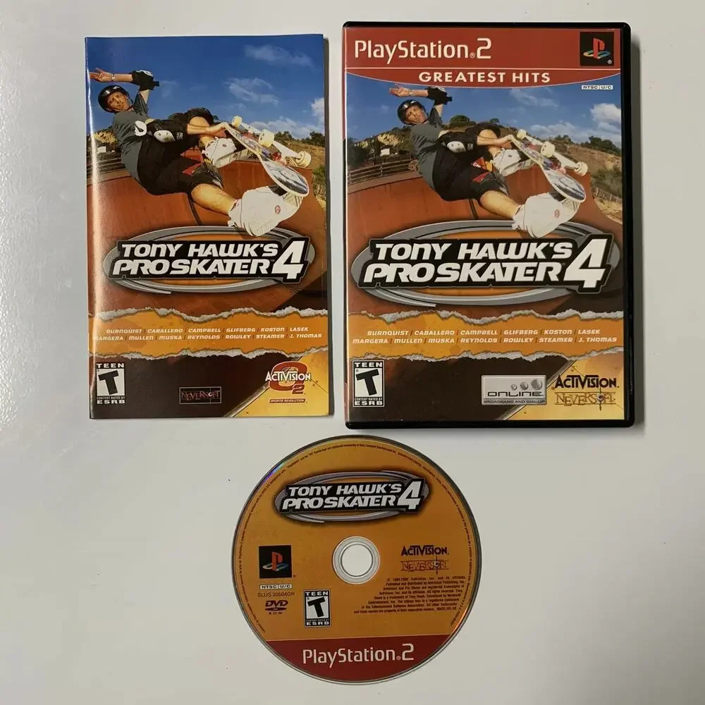 Tony Hawk's Pro Skater 4 PS2 Sony PlayStation 2 2002 Complete Game Box Insert